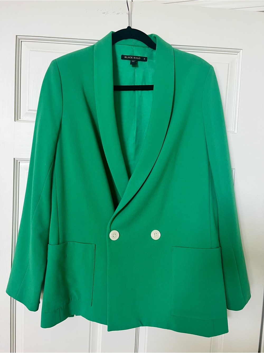 Black Halo Bjorn Kelly Double Breasted Blazer Jacket Size 4